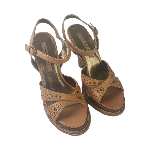 New Chinese Laundry Leather Heeled Sandals Size 8 - Picture 1 of 9
